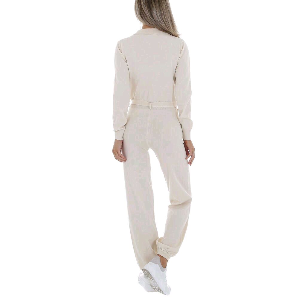 Stylo Overall Jumpsuit Einteiler von Emma & Ashley Beige Feinstrick für Damen Komfortabel und Stilvoll