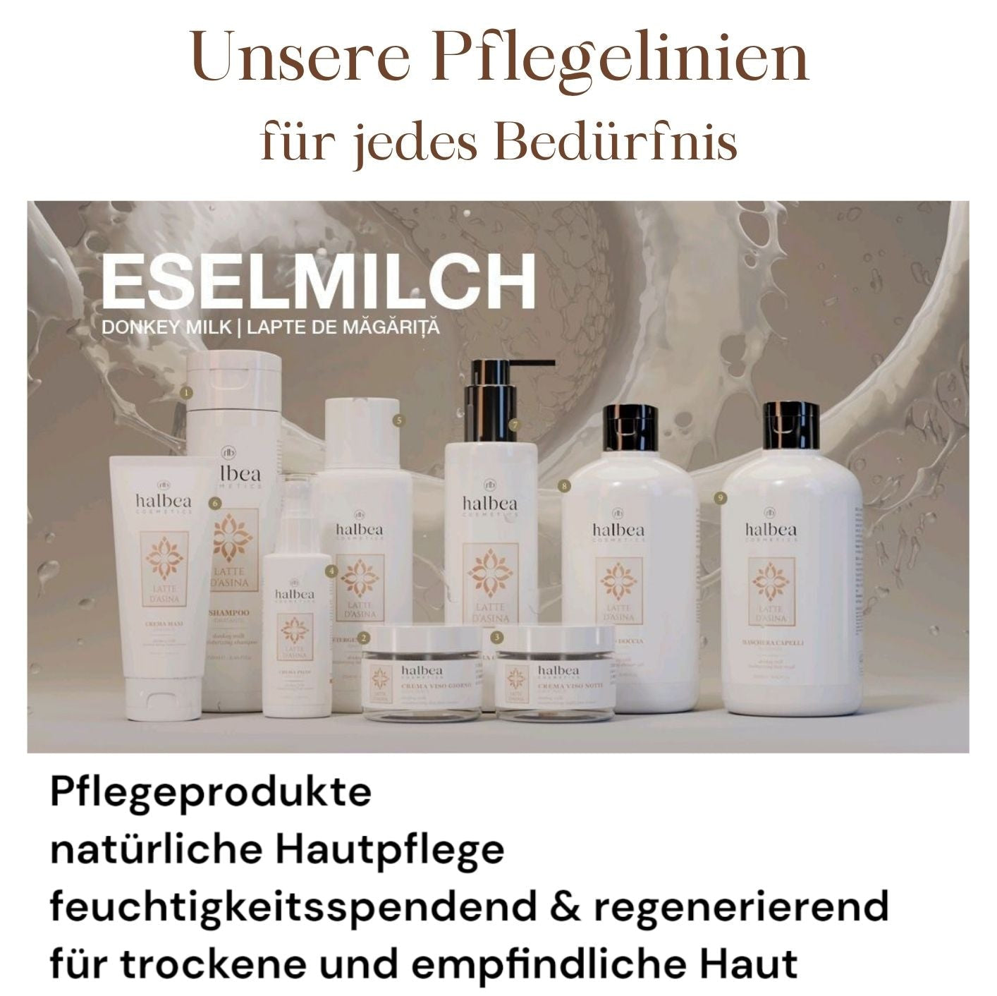Halbea - Eselsmilch Feuchtigkeitsspendende Nachtgesichtscreme mit Vitaminen - für trockene und empfindliche Haut