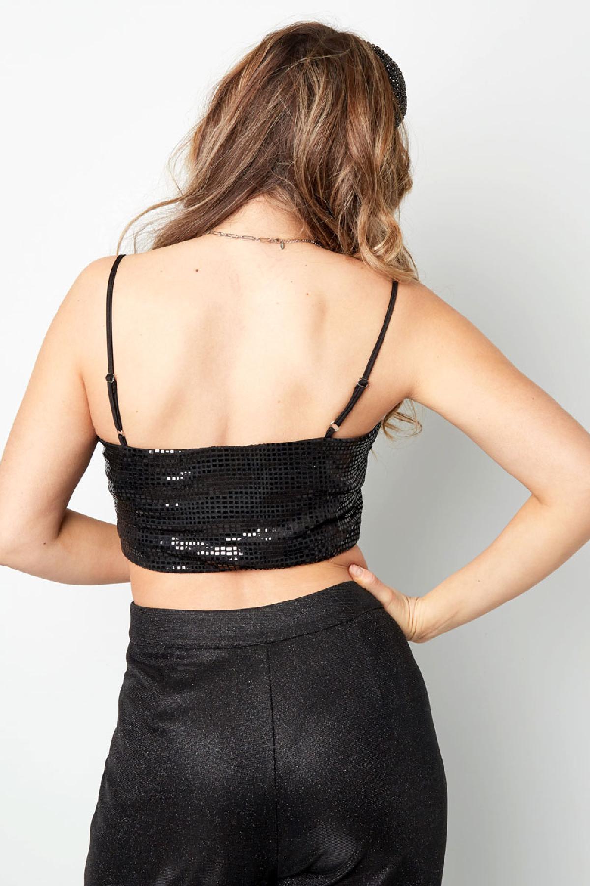 Hot Pailletten Bandeau Crop Träger-Top