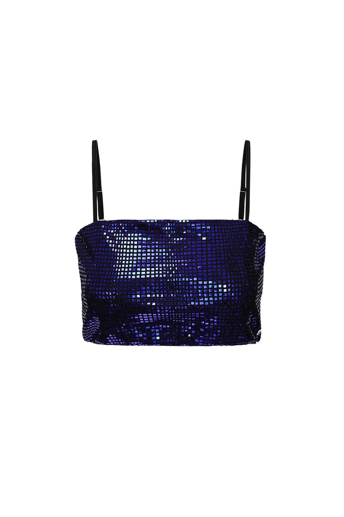 Hot Pailletten Bandeau Crop Träger-Top