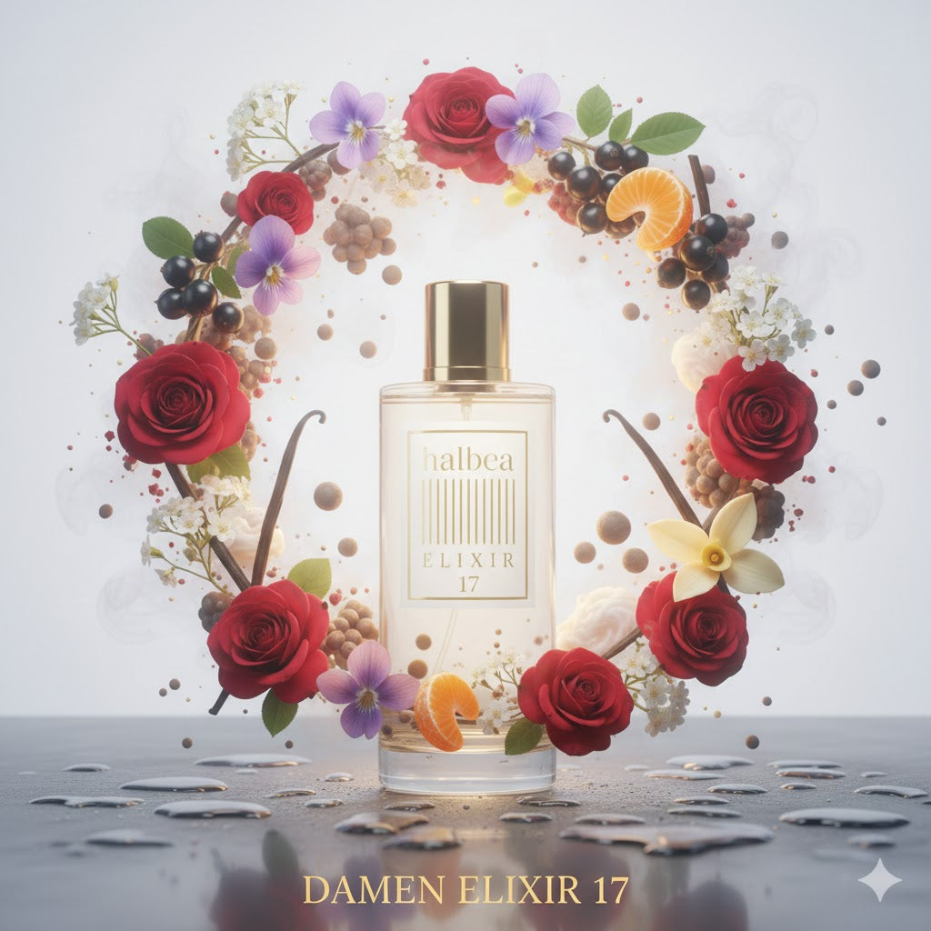 Rose Flower Hommage Duft - Halbea Damen Luxus Elixir 17 mit Rose Mandarine Beere