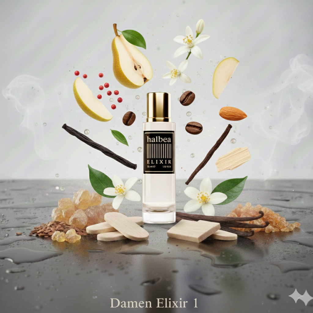 Oriental-Schwarzes Opium - Birne Kaffee Mandel Vanille - 1 - Halbea Damen Elixir - Duft