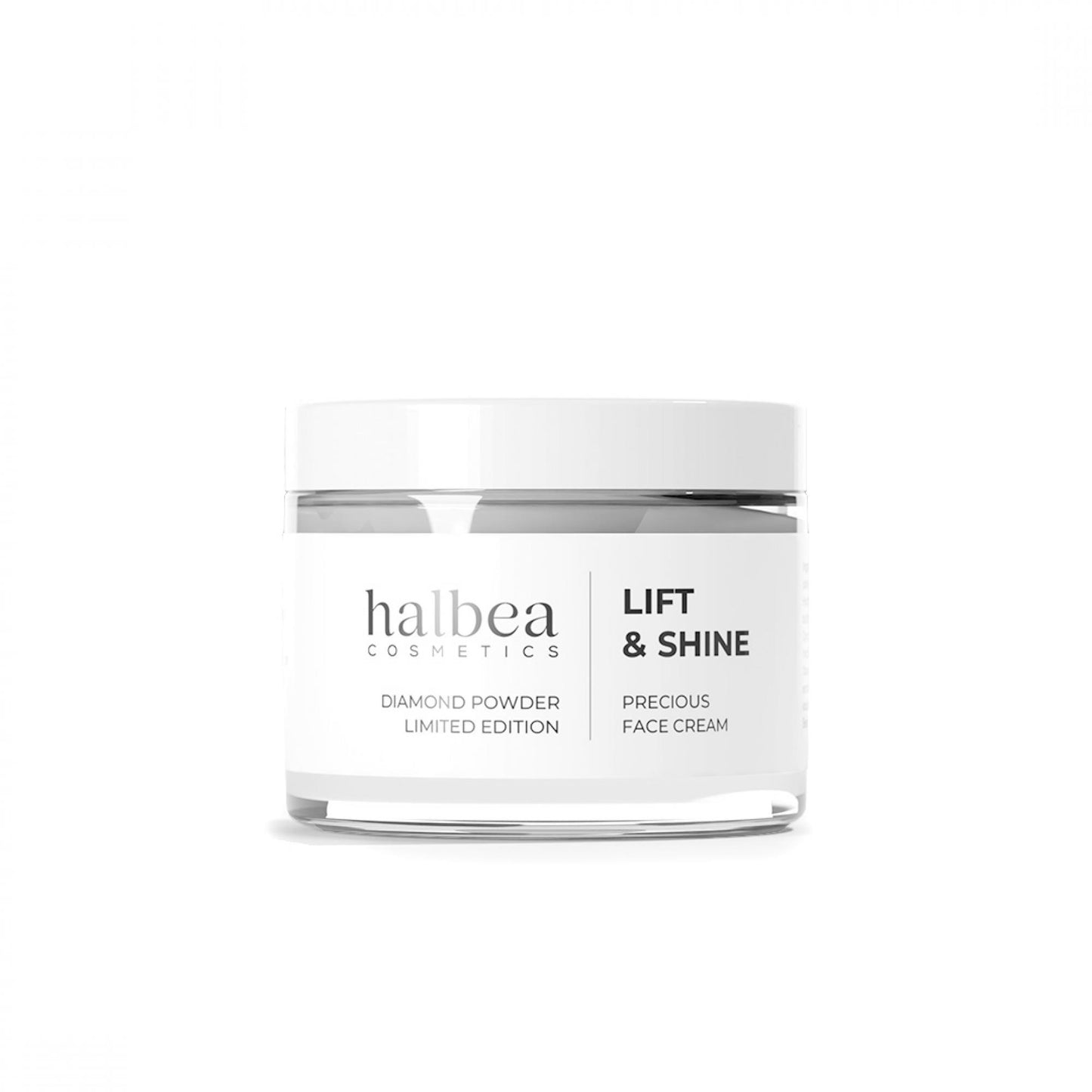 Halbea Cosmetics Diamond Glow Limited Edition - Gesichtscreme 'Lift & Shine' mit Diamantenpuder - 50ml für strahlende Haut