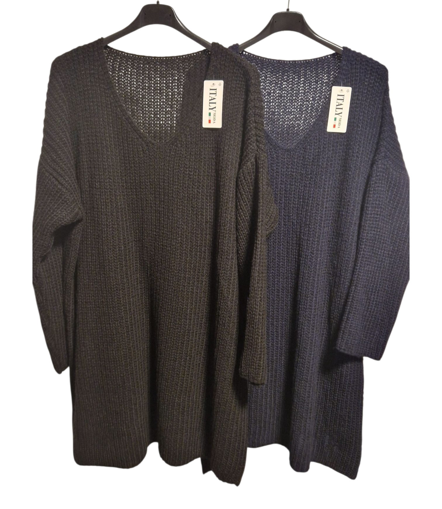 Italy Mode 🇮🇹 Oversize Longpullover Strickpullover Mini-Strickkleid