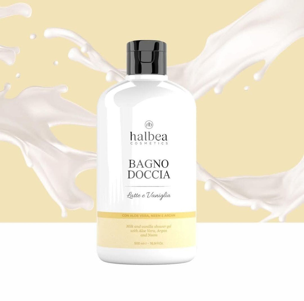 Badeschaum 🛁 Duschgel Milch und Vanille mit Aloe Vera, Neem und Argan - 500ml