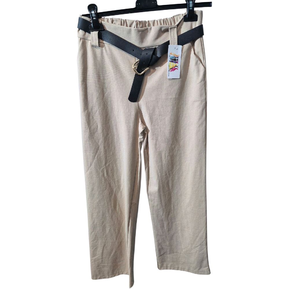 Italy Mode Stilvolle Damen-Hose mit Gürtel 36-40 in 3 Farben für den Alltag und Buisness