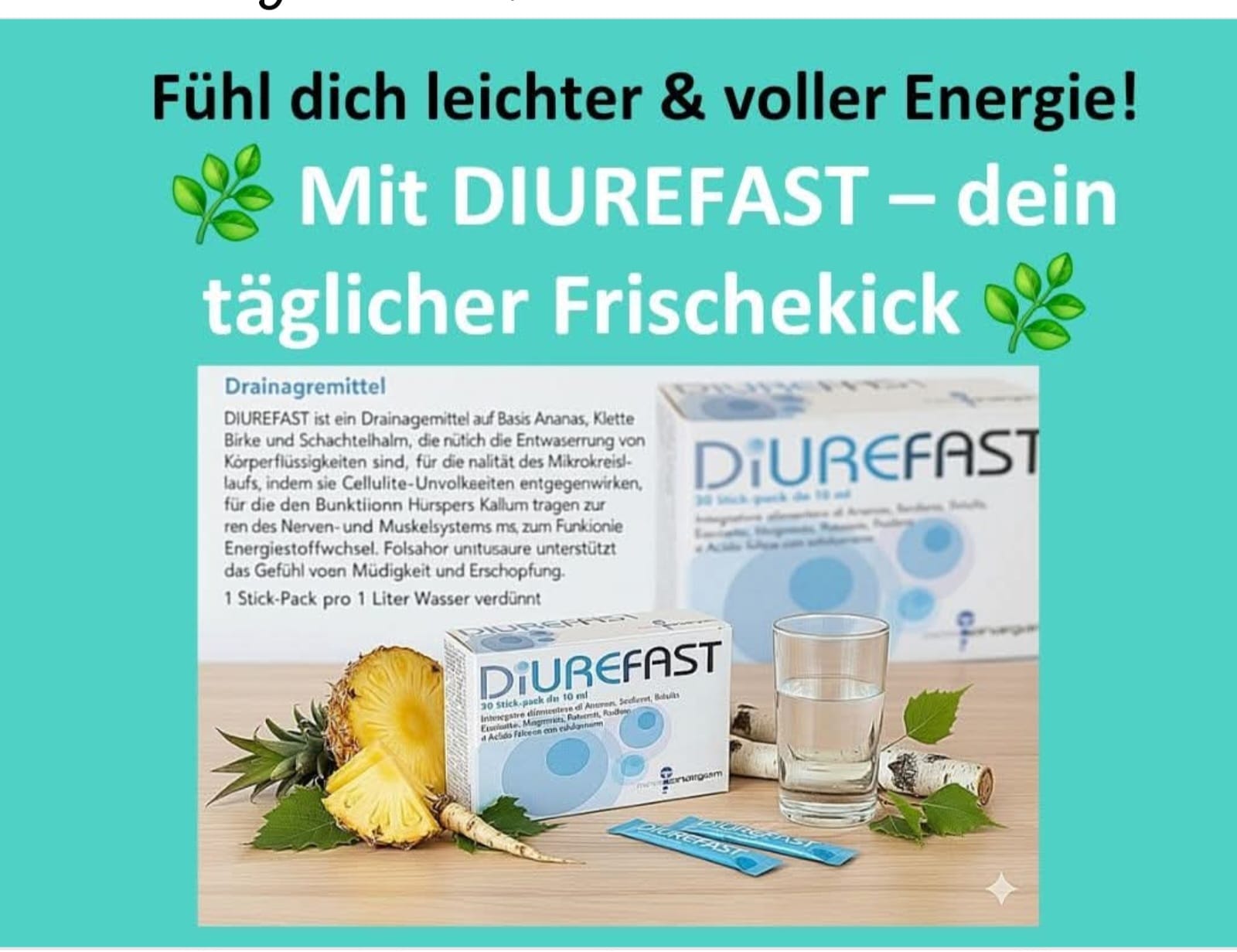 Diurefast - Entwässerung - Anti Cellulite - Energie Stoffwechsel