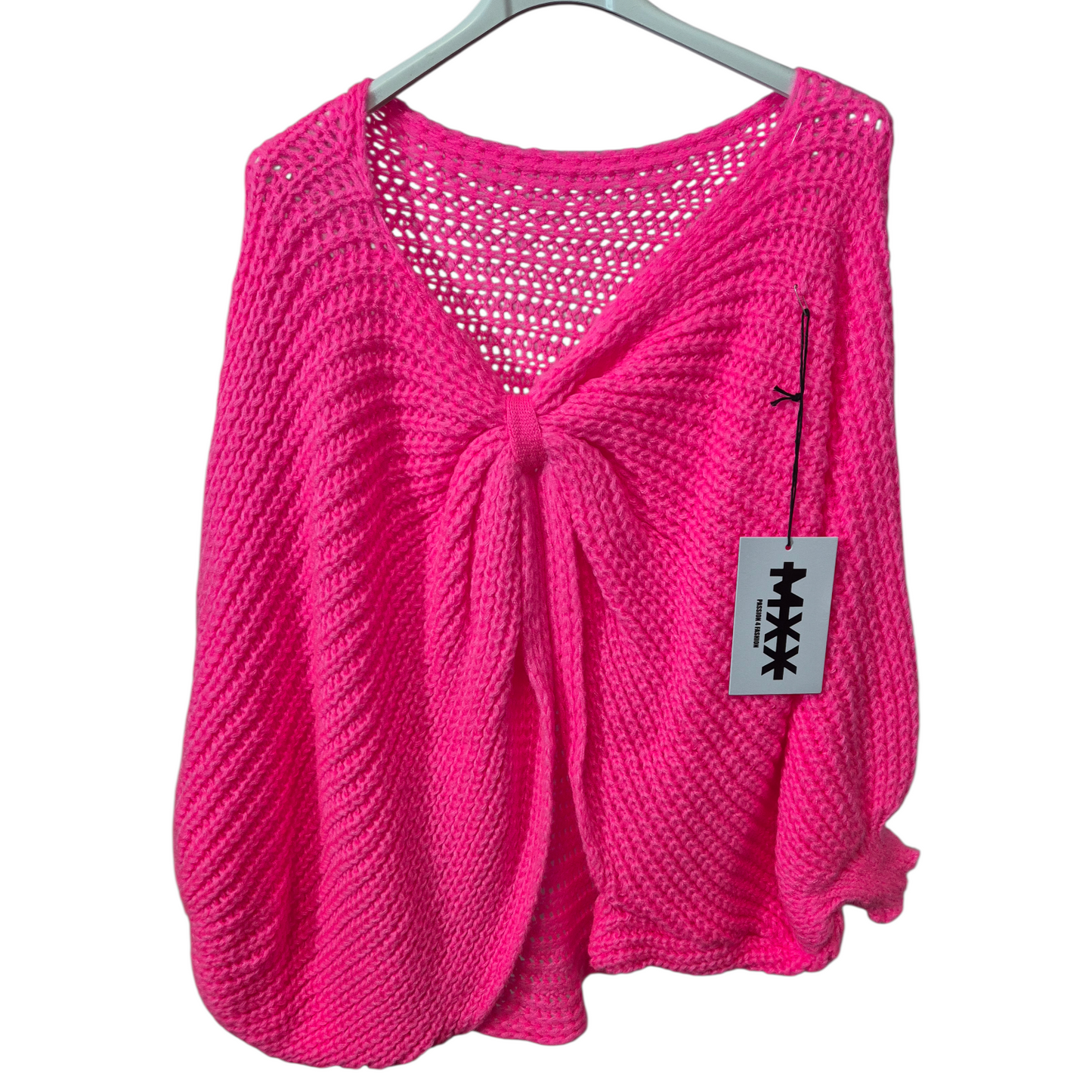 Italy Mode Poncho-Style Bestseller Twist Oversize Pulli ONESIZE locker lässig kaschierend