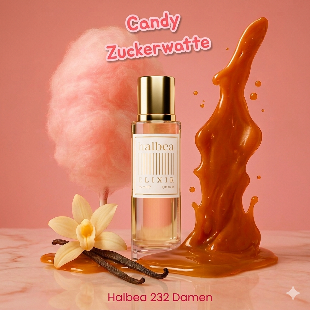 Halbea Shower Gel Elva 232 - Duschgel - Pflegend + Duftend nach Zuckerwatte Karamell Vanille -  BESTSELLER