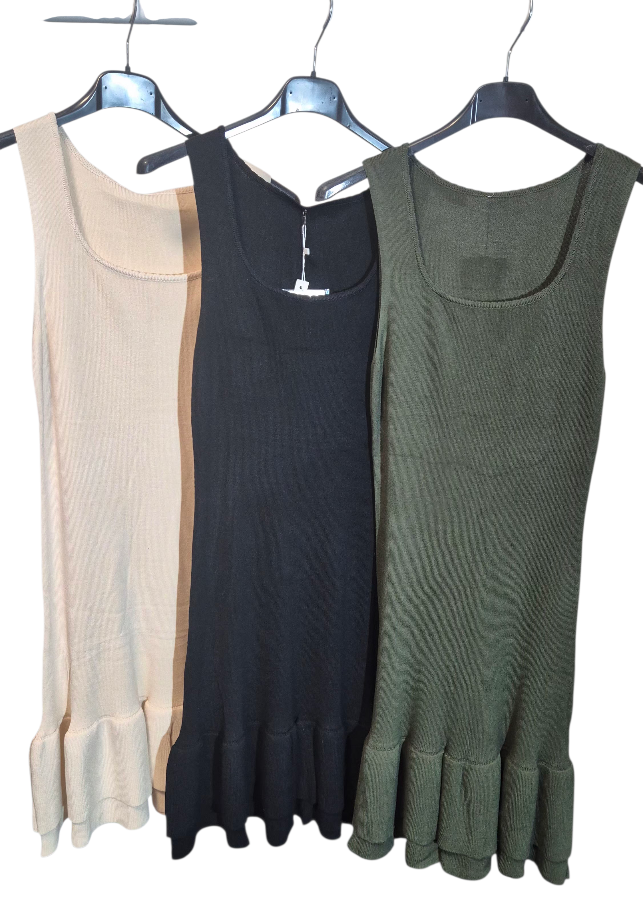 Premium Figurbetonte Kleider Longtops Volantrock zu Pullis 36-42 Onesize