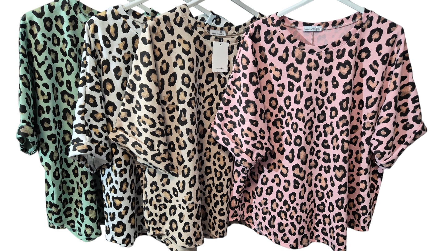 Italy Mode Leo Style Butterstoff Oversize Shirts Onesize = 40 bis 46 in tollen Farben - aktuelle Kollektion für bequeme Passform