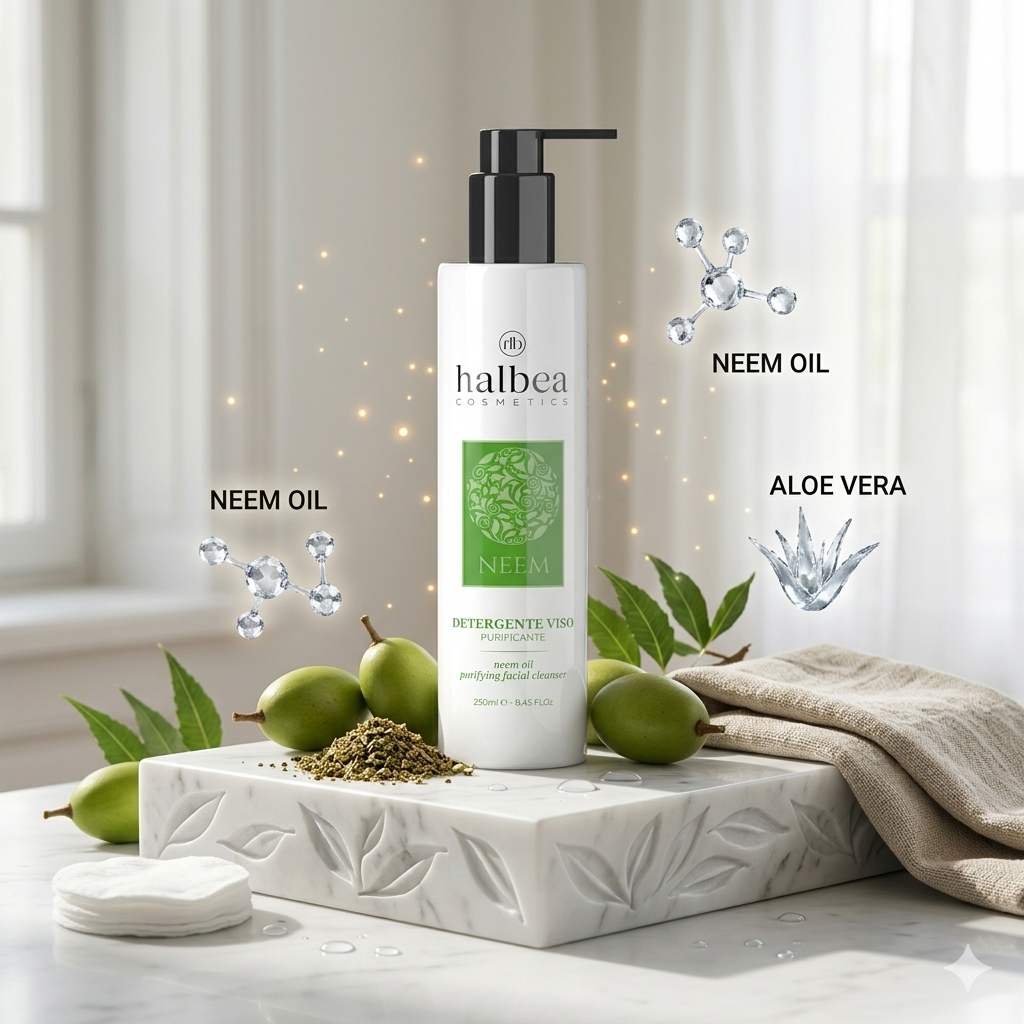 Halbea Neem-Reinigungsgel für das Gesicht gegen Trockenheit - 250ml
