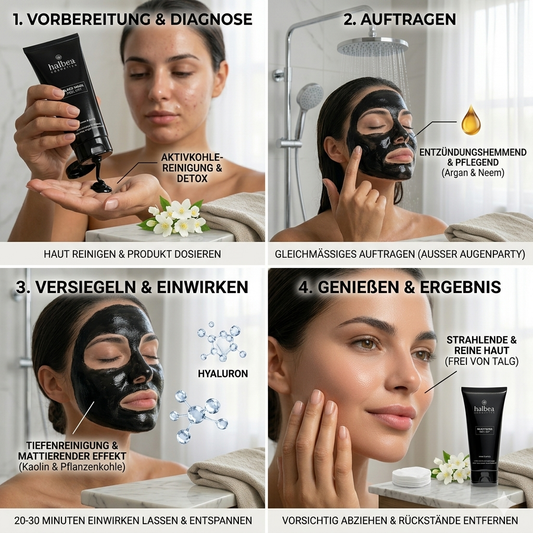 Halbea Black Mask Peel Off Maske Aktivkohle Detox - 100ml