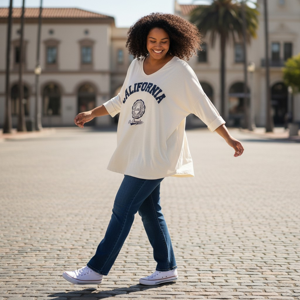 Italy Mode CALIFORNIA Oversize Shirt Locker Lässig 44-48/50 Baumwolle für Damen
