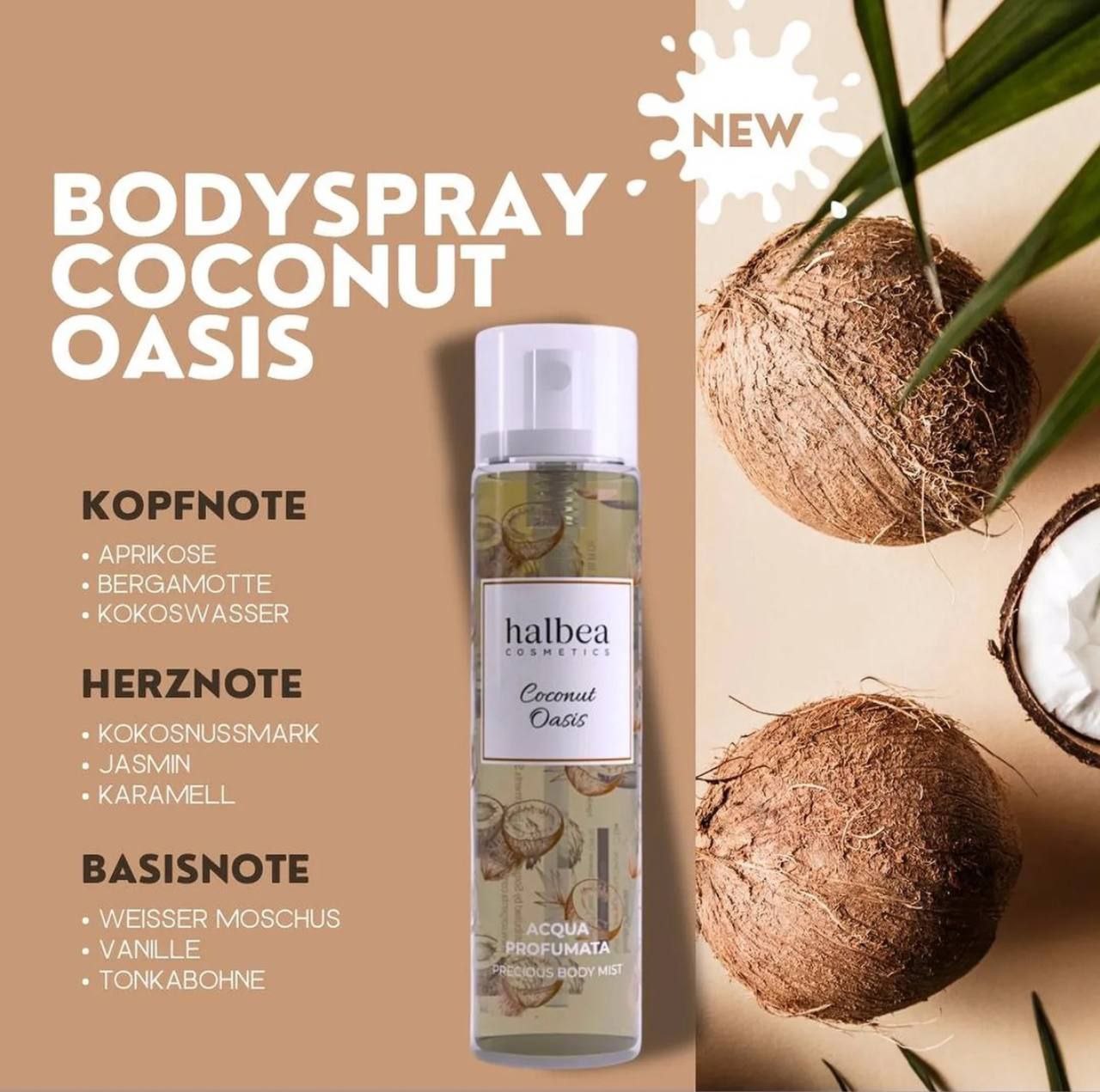 Bodyspray Duft Layering Body Mist Duftwasser Coconut Oasis 100ml