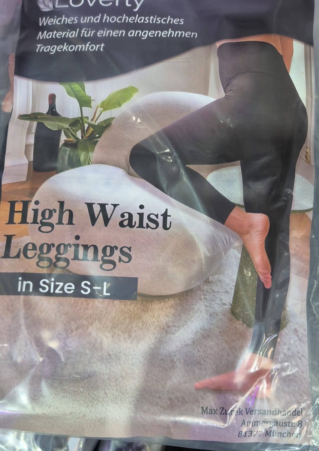 Lovely Bambusweiche Leggings Hose High Waist Schwarz S-L