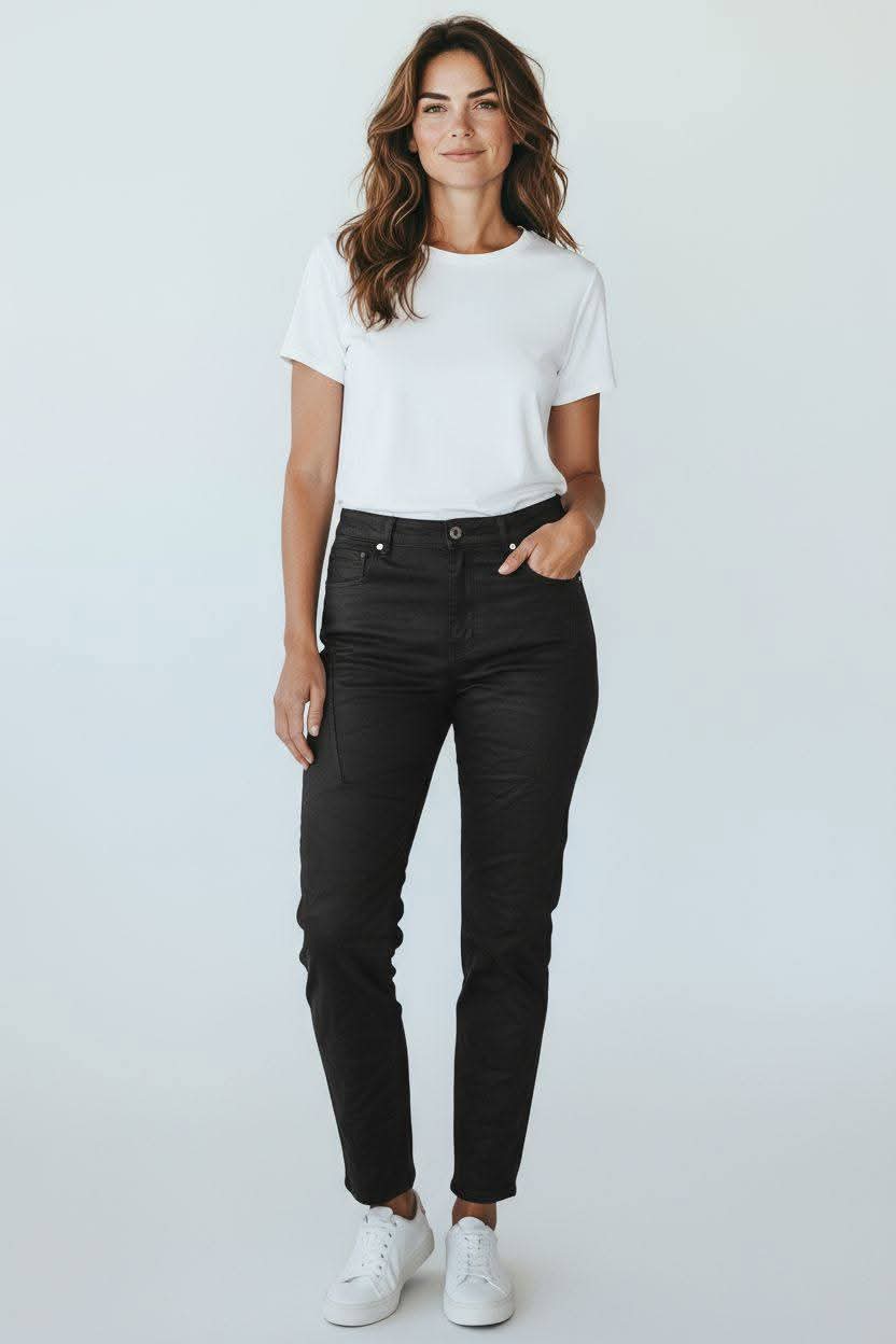 MISS QUEEN Figurwunder Jeanshose Stretch Optimale Passform Schwarz 40/L