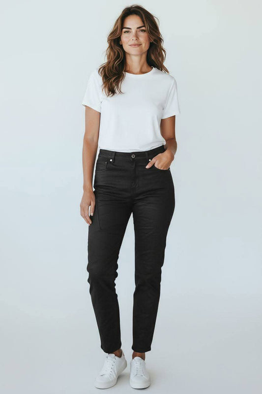 MISS QUEEN Figurwunder Jeanshose Stretch Optimale Passform Schwarz 40/L