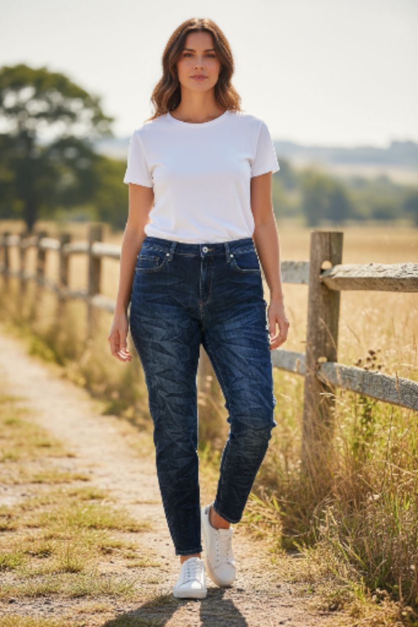 NEWPLAY Jeanshose Stretch Optimale Passform Denim Blau