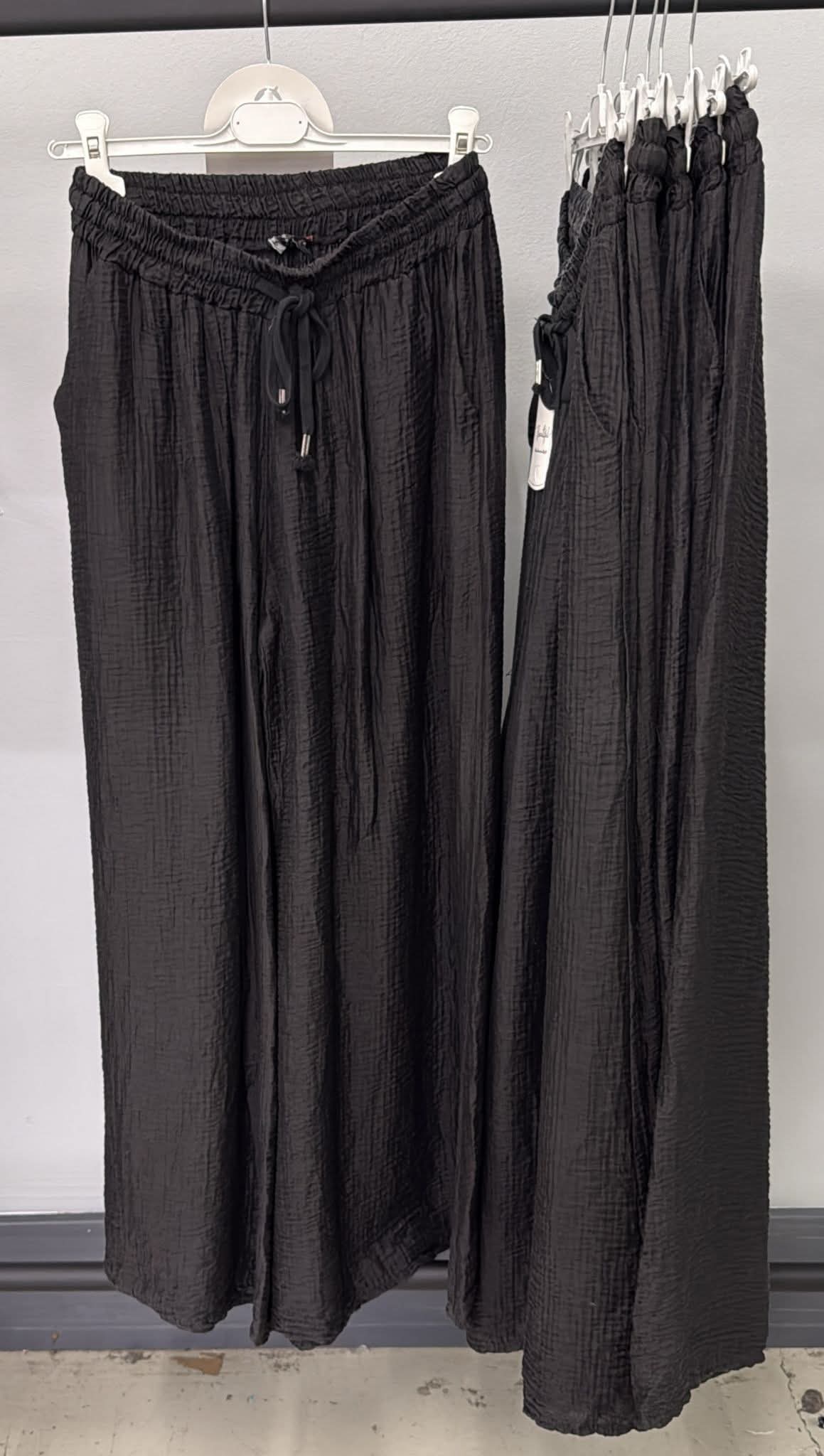 Sommerhose Musselin-Optik 36-42/44 Schwarz