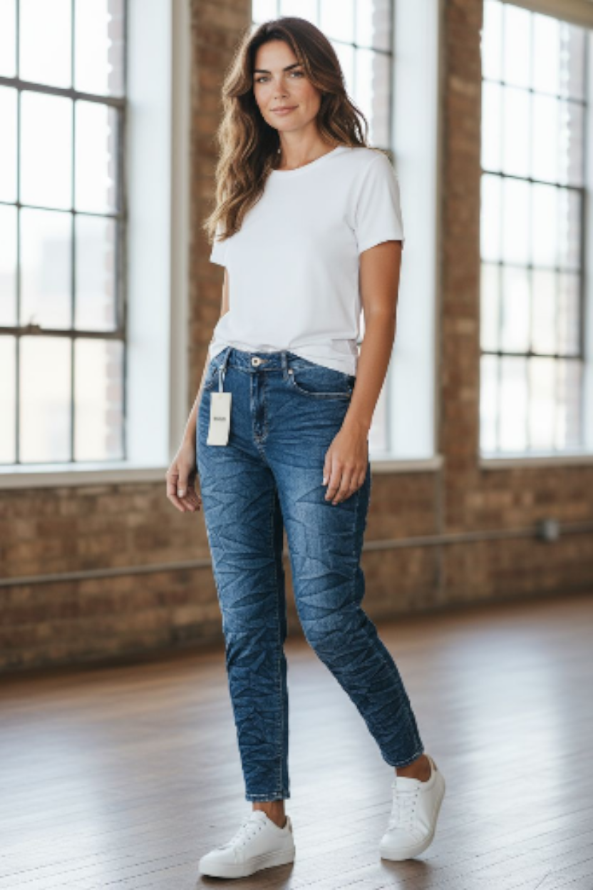 MISS QUEEN BIG SIZE Jeanshose Stretch Optimale Passform Denim Blau