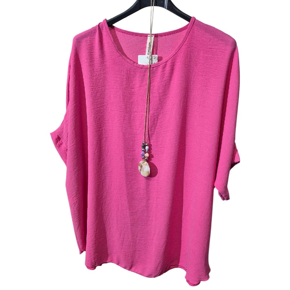 Italy Mode Bestseller Oversize Basic Kofferstoff Shirt Tunika Locker & Lässig 40-46 Viskose