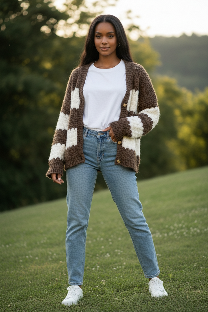 Lässige Grobstrick Strickjacke Pullover Oversize 38-44/46 in 2 Farben