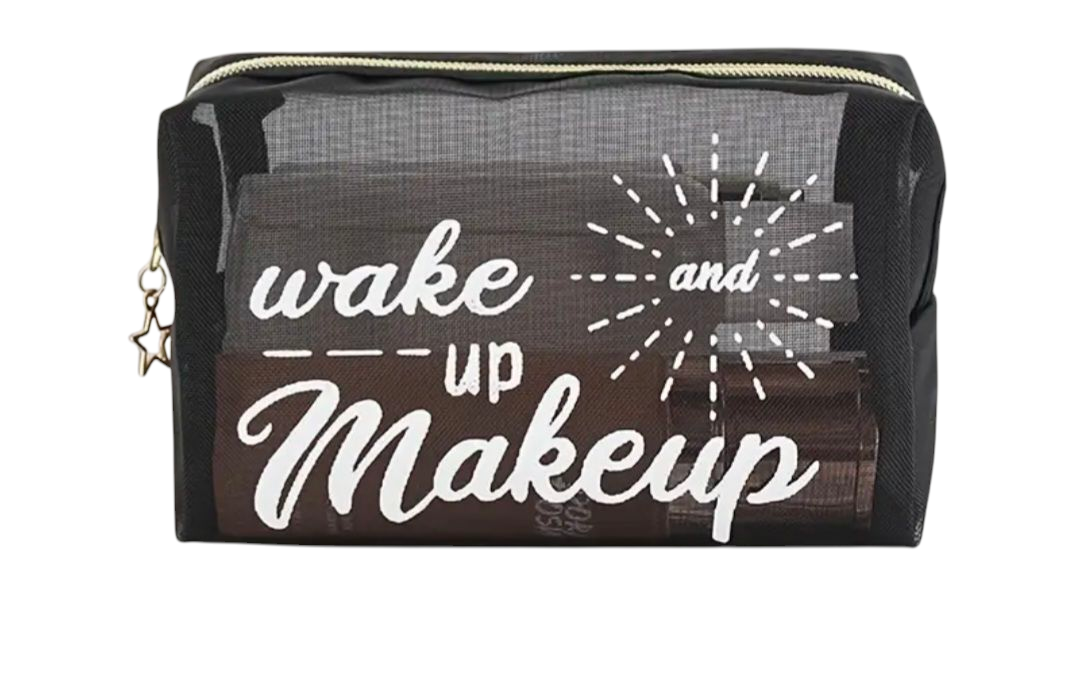 Make Up Kosmetiktasche Aufbewahrungstasche Kulturtasche Schwarz + 2 Kosmetik Goodies