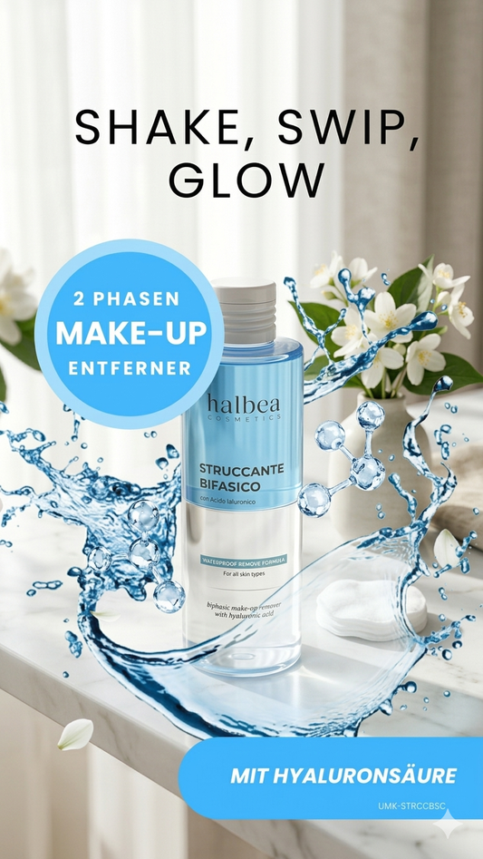 Halbea Anti-Age 2-Phasen-Make-up-Entferner Gesichtsreinigung mit Hyaluronsäure - 200ml