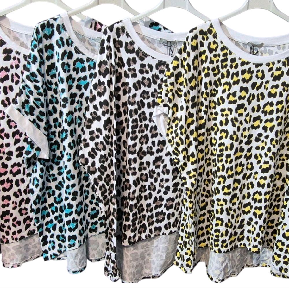 Italy Mode Leo Style Oversize Shirts Onesize = 44 bis 48 in tollen Farben - aktuelle Kollektion für bequeme Passform