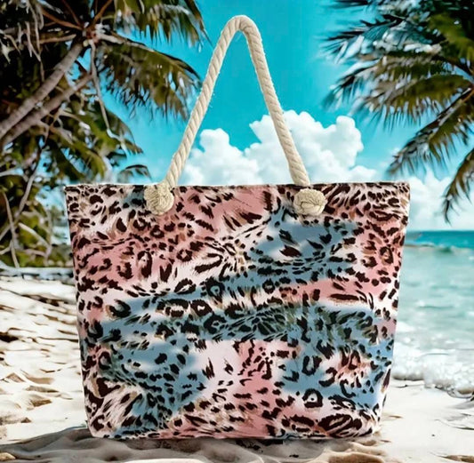 XXL Shopper Tasche Strandtasche Canvas Leo-Style