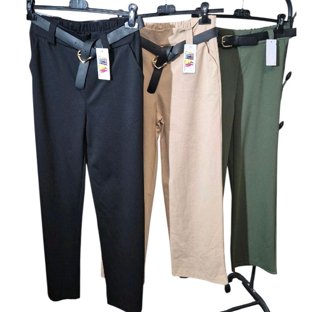 Italy Mode Stilvolle Damen-Hose mit Gürtel 36-40 in 3 Farben für den Alltag und Buisness