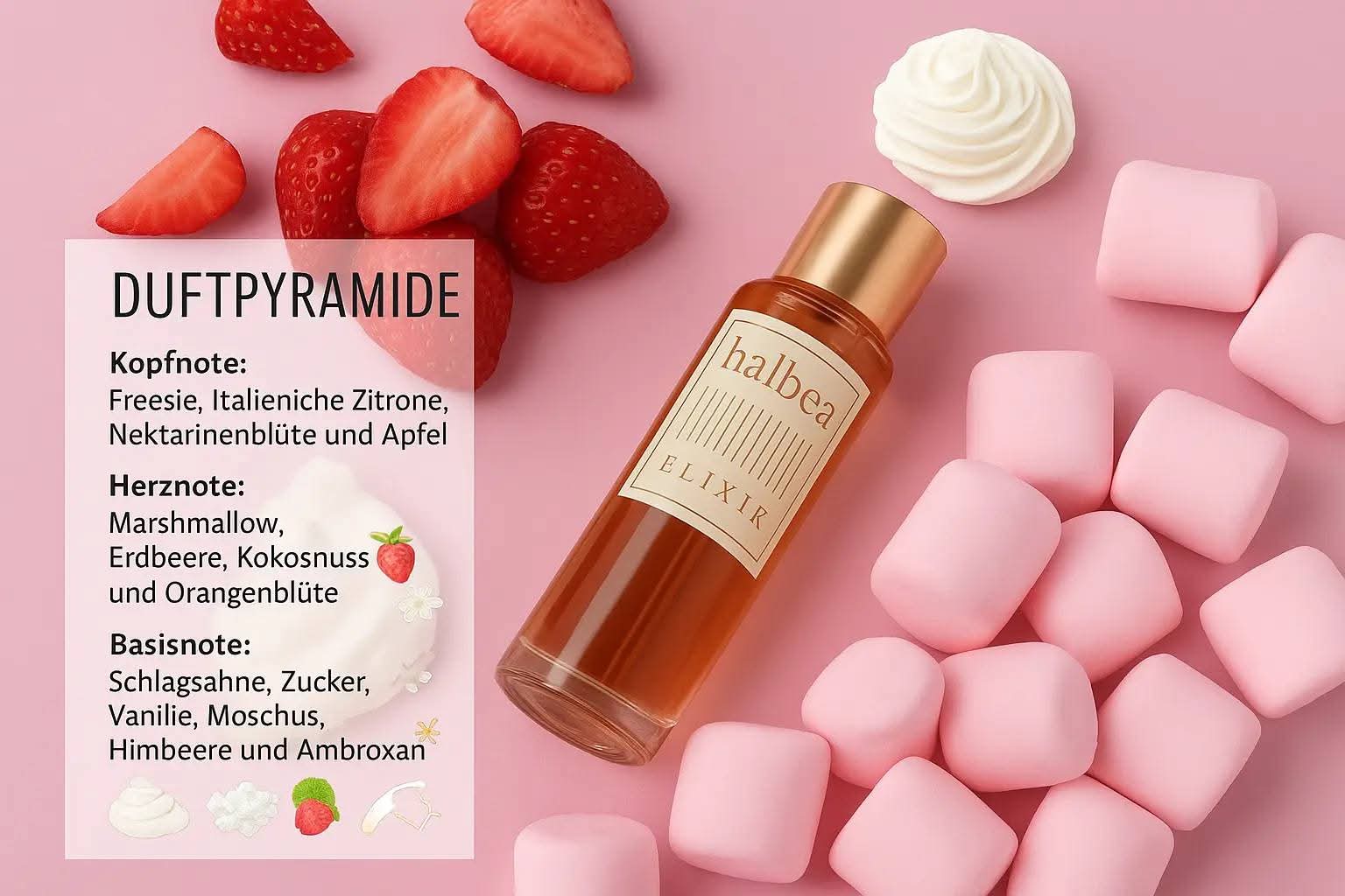 🍓 Erdbeere Sahne Marshmallow 🩷  - 24 - Halbea Damen Elixir