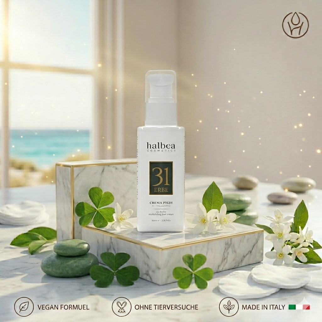 Halbea - Revitalisierende Fußcreme - 31-Kräuter-Öl - gegen müde Füße 100ml