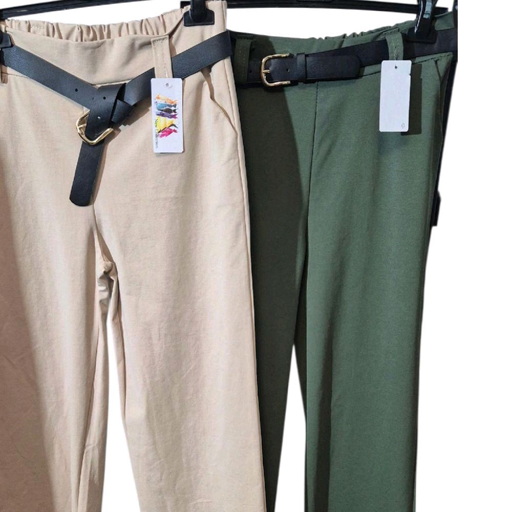 Italy Mode Stilvolle Damen-Hose mit Gürtel 36-40 in 3 Farben für den Alltag und Buisness