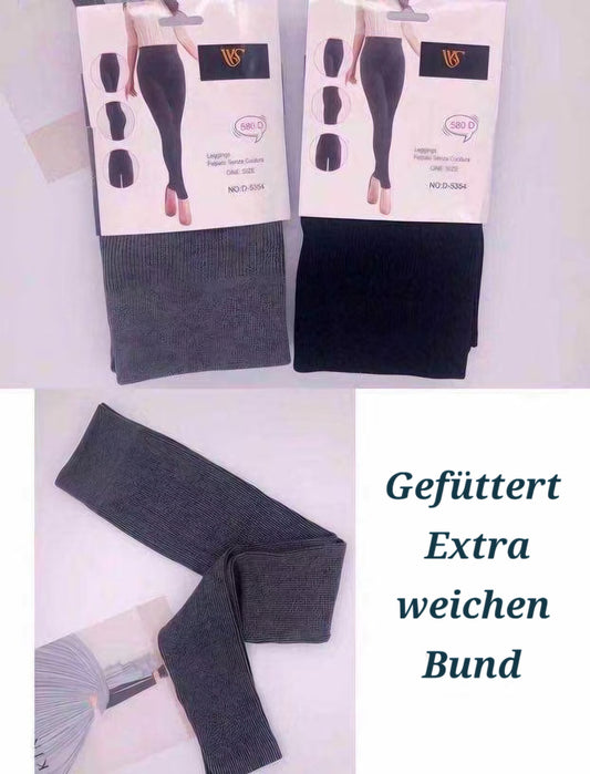 Gefütterte Ripp Leggings Hose High Waist