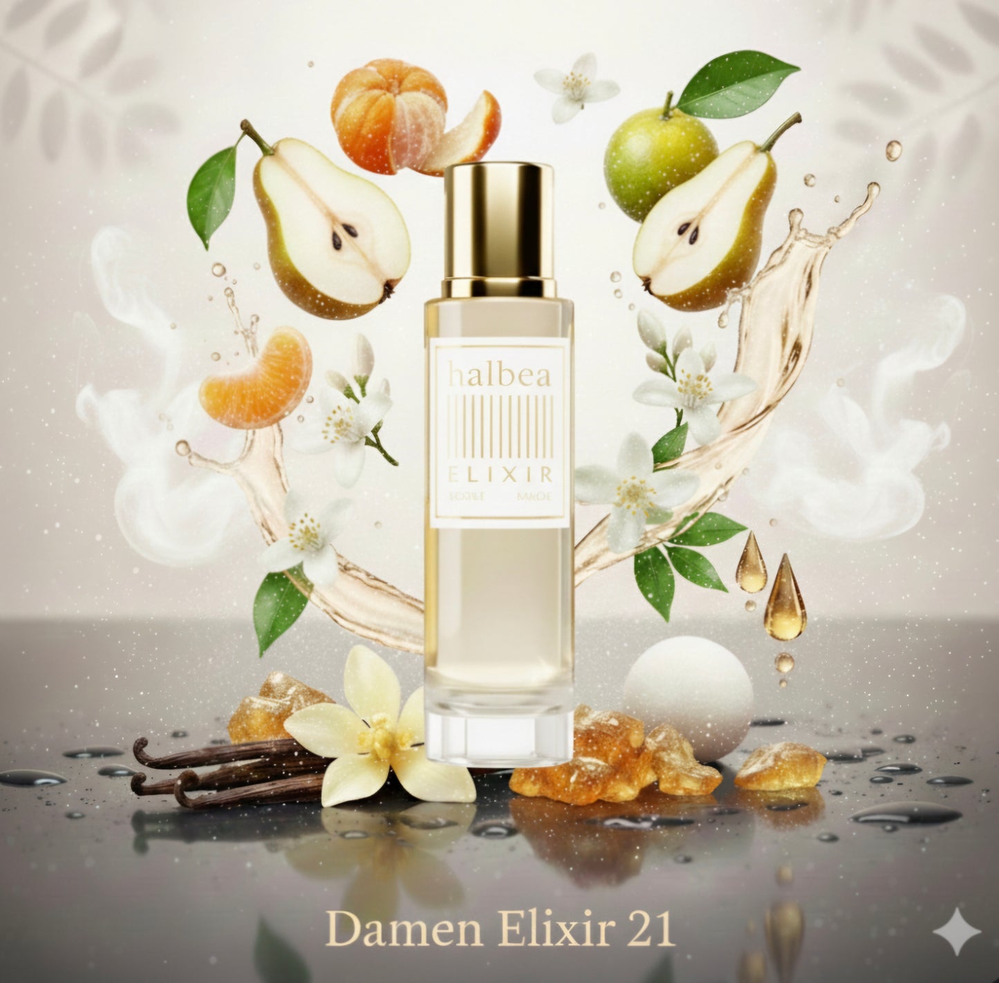 Invine 21 - Fruchtige Eleganz - Halbea Damen Elixir Duft mit Mandarine Birne Moschus