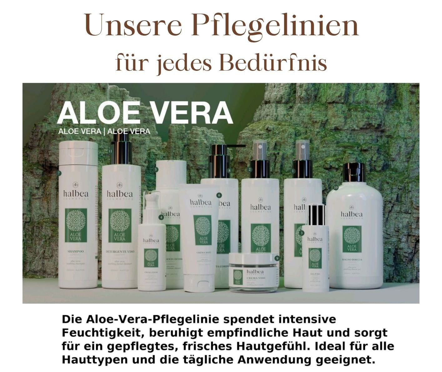 Halbea Aloe Vera Beruhigende Gesichtsreinigung gegen gestresste gerötete Haut - 250ml