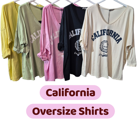 Italy Mode CALIFORNIA Oversize Shirt Locker Lässig 44-48/50 Baumwolle für Damen
