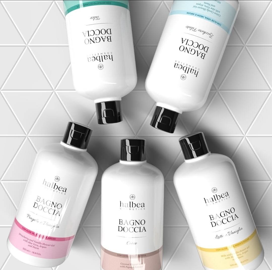 Badeschaum 🛁 Duschgel Erdbeere und Vanille mit Aloe Vera, Neem und Argan - 500ml