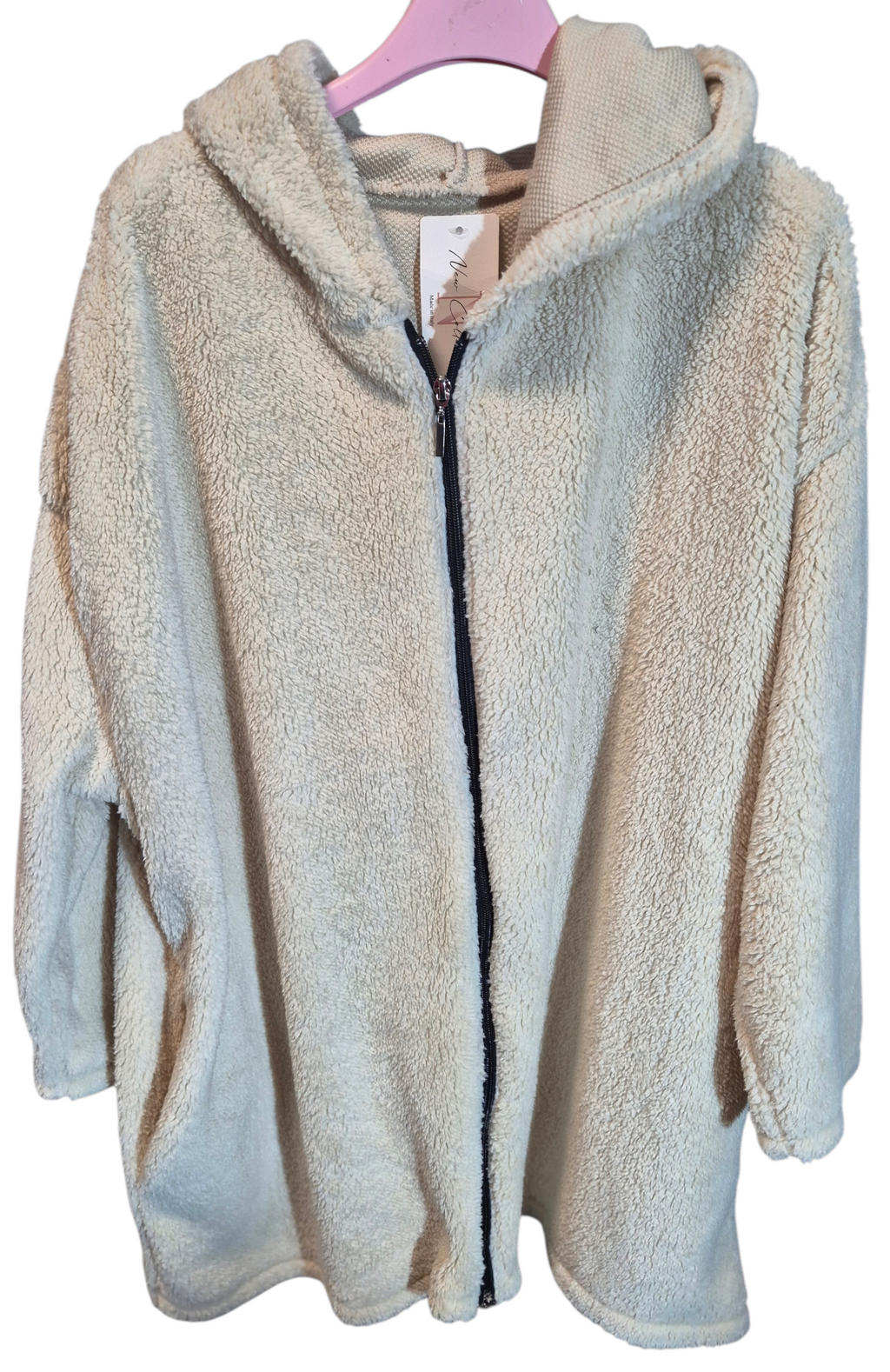 Kuschelige Teddyjacke Übergangsjacke 44 46 48 Creme