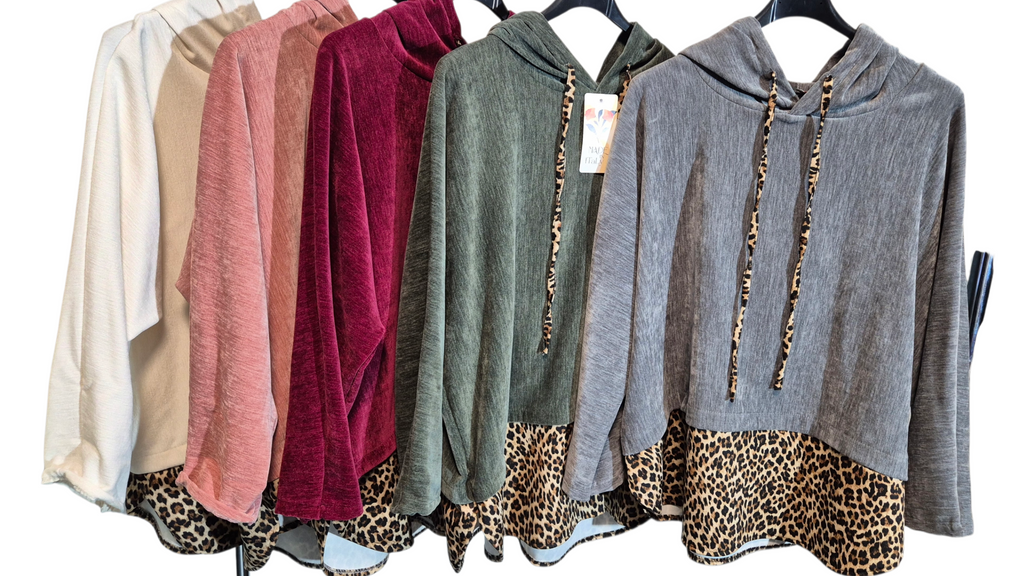 Mega Chice Leo-Style Hoodie Pullover Lagenlook Velvet Soft 40-46