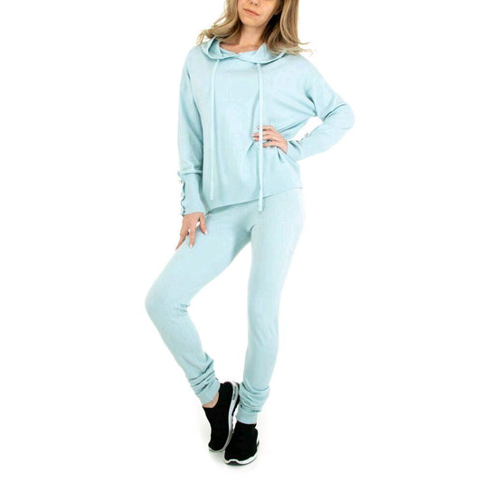 Stylo Hoodie-Style Anzug Casual Look Freizeitanzug von Emma & Ashley Aqua Blau für Damen Komfortabel und Stilvoll S 36-38