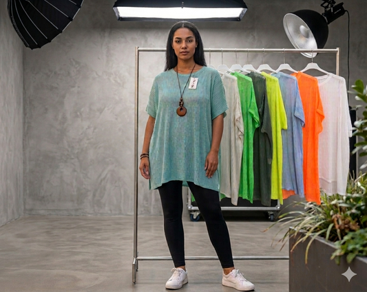Italy Mode Oversize Lochi Longshirt Tunika Onesize = 42 bis 48 in vielen Farben aktuelle Kollektion