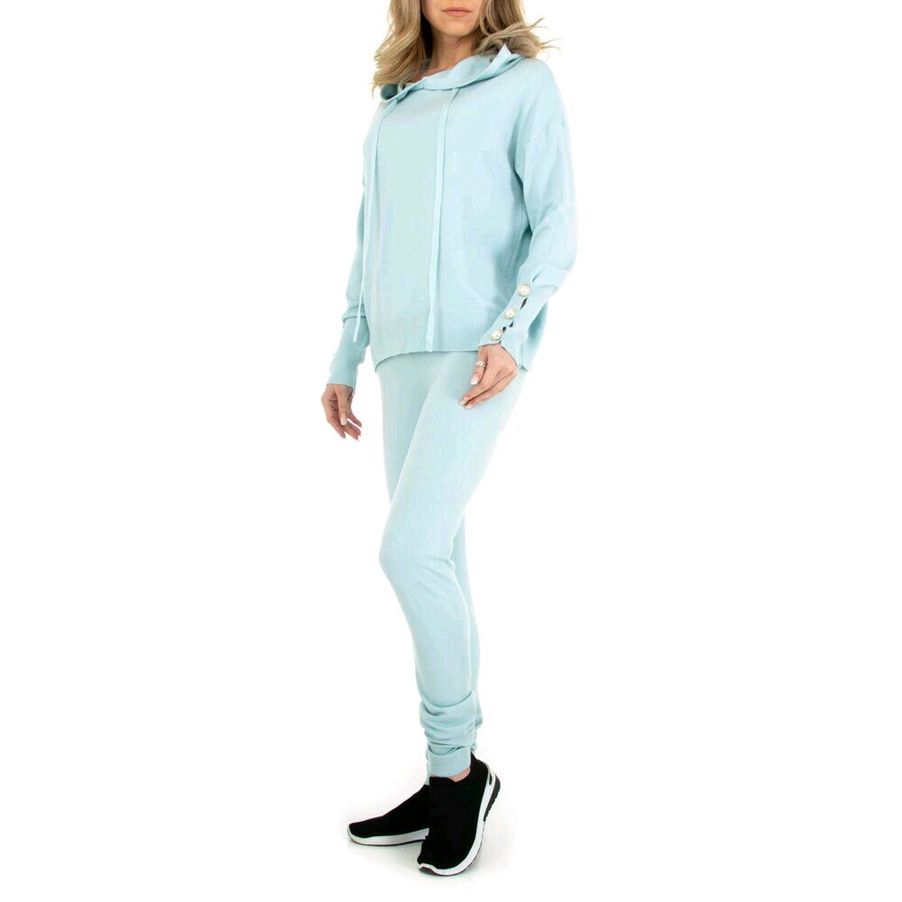 Stylo Hoodie-Style Anzug Casual Look Freizeitanzug von Emma & Ashley Aqua Blau für Damen Komfortabel und Stilvoll S 36-38
