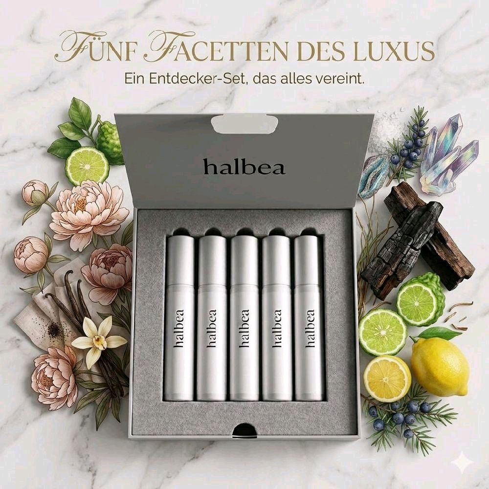 Halbea Bestseller Discovery Set 5 × 3ml Herren-Elixir Duftproben Made in Italy für Herren zum Kennenlernen und Verlieben
