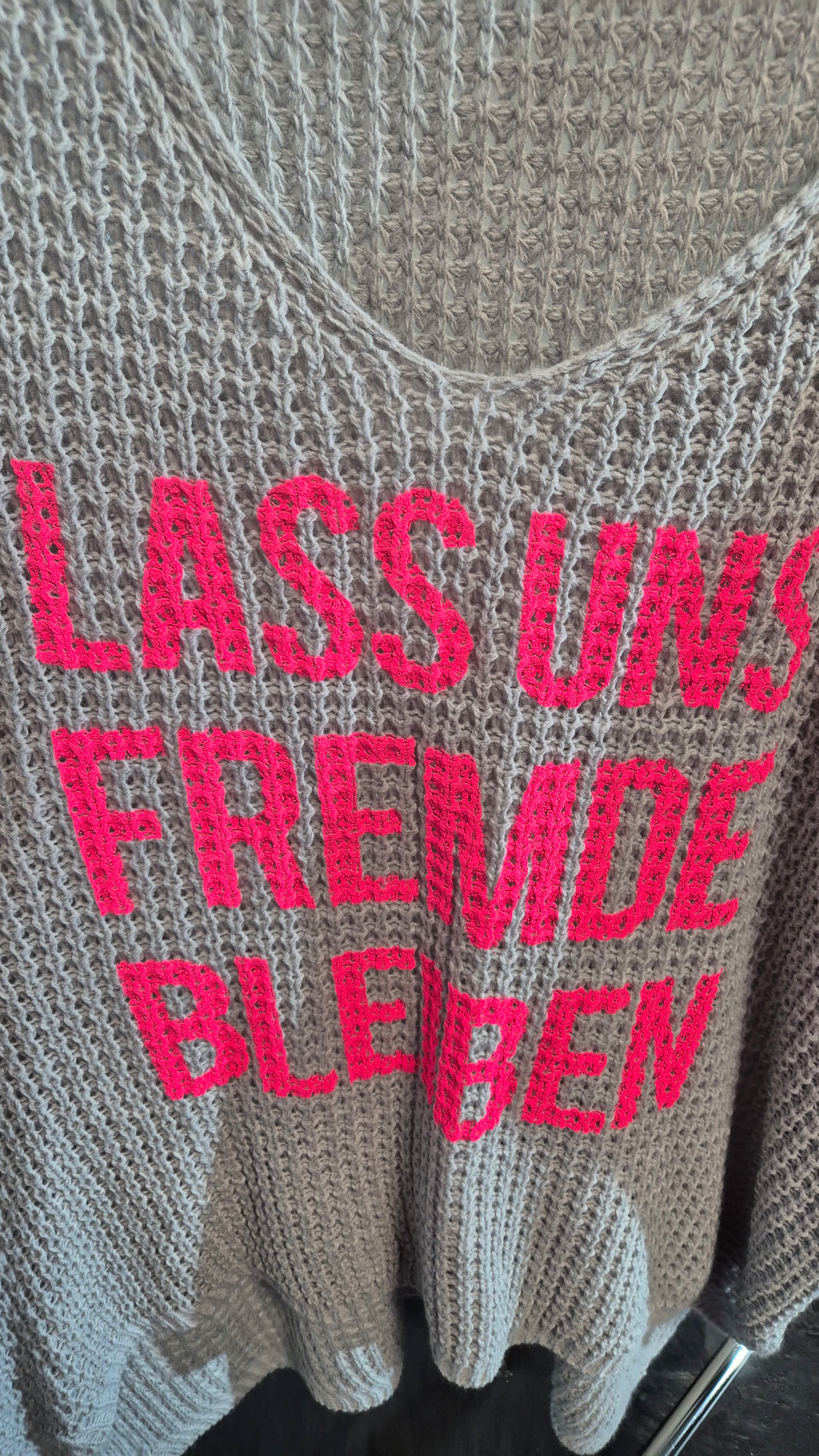 LASS UNS FREMDE BLEIBEN - Super Oversize Longpullover Strickjacke Onesize 38-52