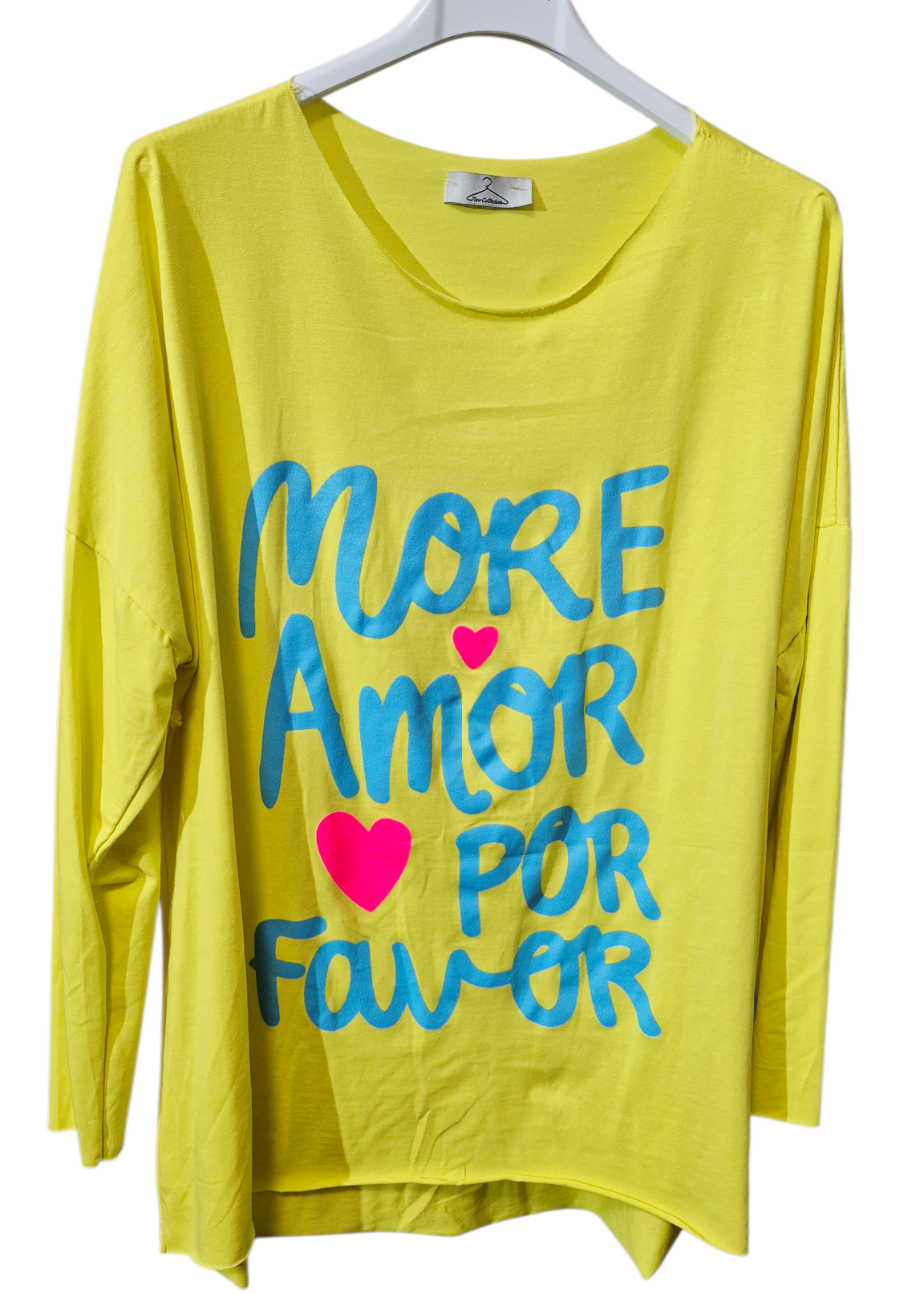 More Amor por favor Print Oversize Shirts Vokuhila 38-44/46 Baumwolle leger und lässig