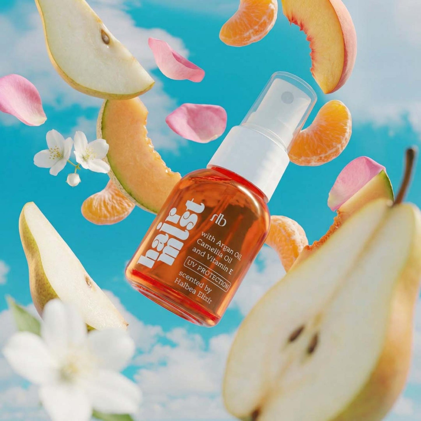 Halbea - Grace Ode 14 - Hair Mist Haarparfüm mit UV-Schutz + Arganöl - Pfirsich Melone Freesie