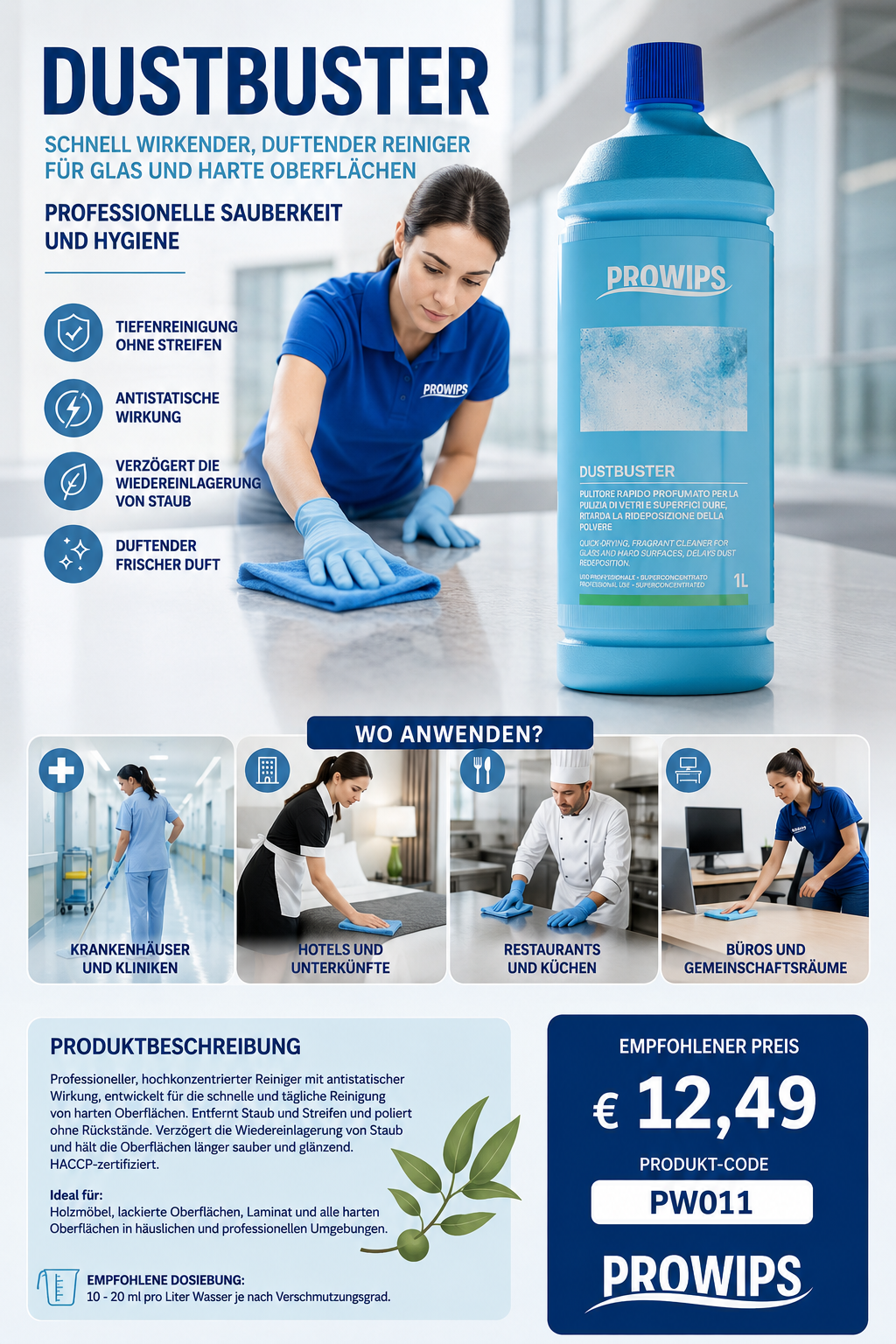 PROWIPS DUSTBUSTER - Mangia Polvere 💎 Duftender Staubfresser Profi Glanz Reiniger HCCAP hochkonzentriert